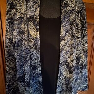 JM Collection Navy and Black Textured Jacket